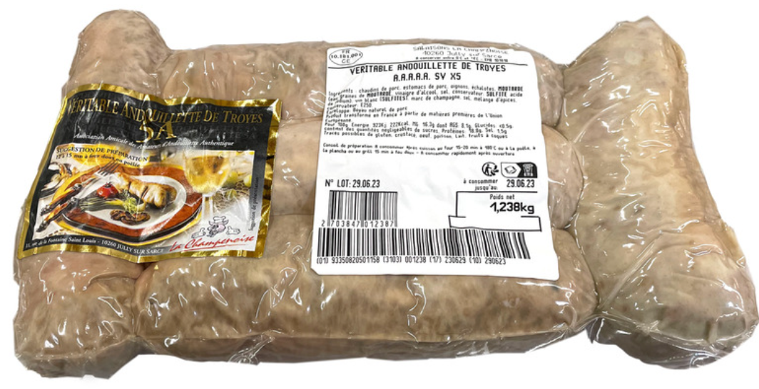 Andouillette De Troyes 5A - 5 Bouts - S/V France -1Kg
